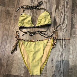 BURBERRY London Green Bikini Swim Suit Size Small